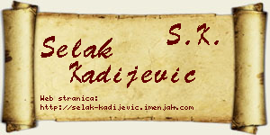 Selak Kadijević vizit kartica